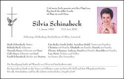 Traueranzeige Silvia Schinabeck