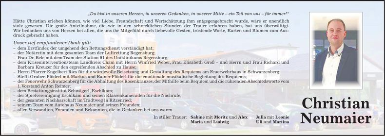 Traueranzeige Christian Neumaier