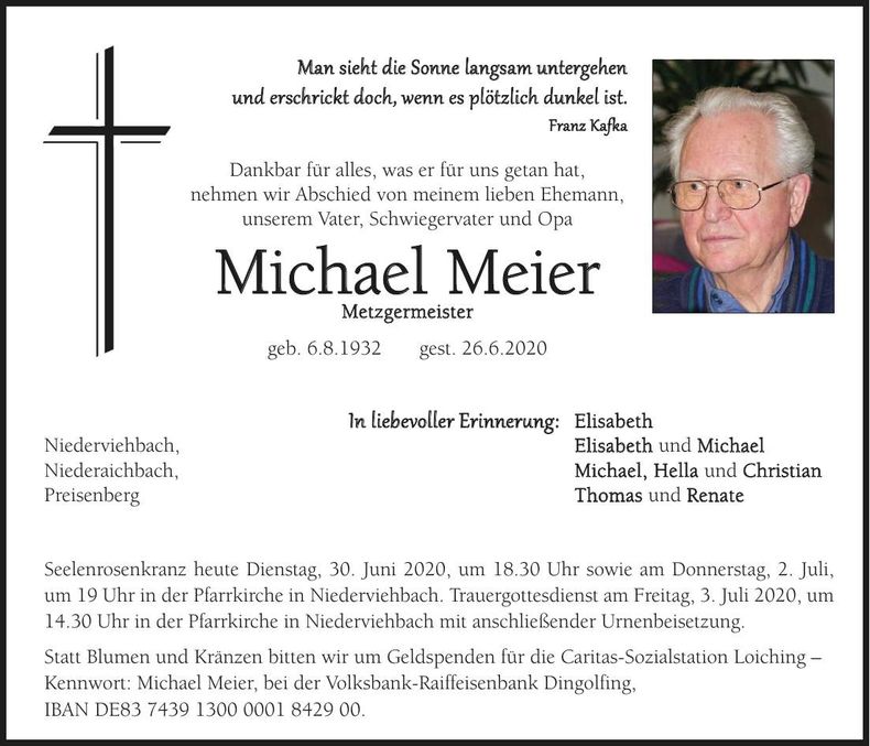 Traueranzeige Michael Meier