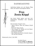 Traueranzeige Zenta Köppl