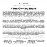 Traueranzeige Gerhard Bruns