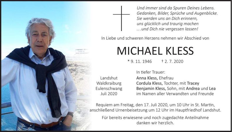 Traueranzeige Michael Kless