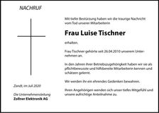 Traueranzeige Luise Tischner