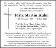 Traueranzeige Fritz Martin Kühn