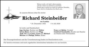 Traueranzeige Richard Steinbeißer