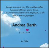 Traueranzeige Andrea Barth