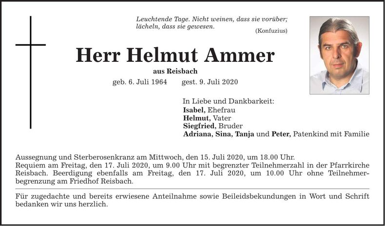 Traueranzeige Helmut Ammer