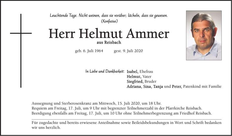 Traueranzeige Helmut Ammer
