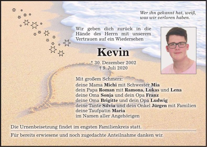 Traueranzeige Kevin Feil