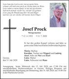 Traueranzeige Josef Prock