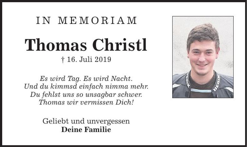 Traueranzeige Thomas Christl