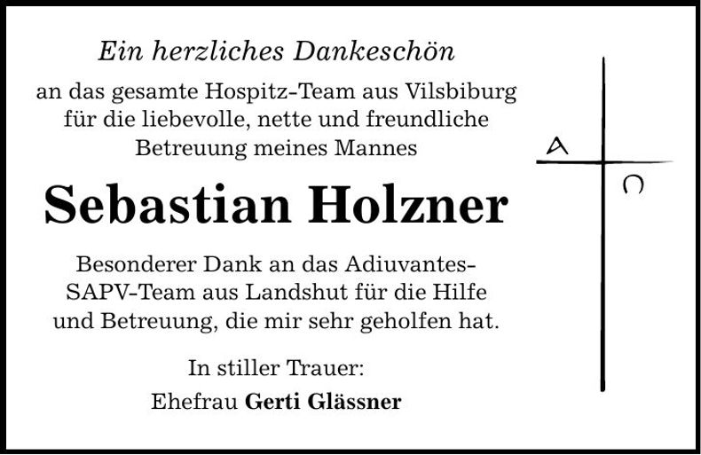 Traueranzeige Sebastian Holzner
