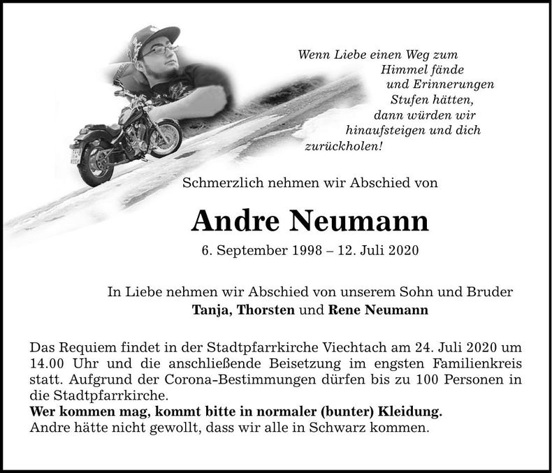 Traueranzeige Andre Neumann