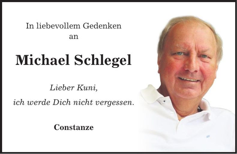Traueranzeige Michael Schlegel
