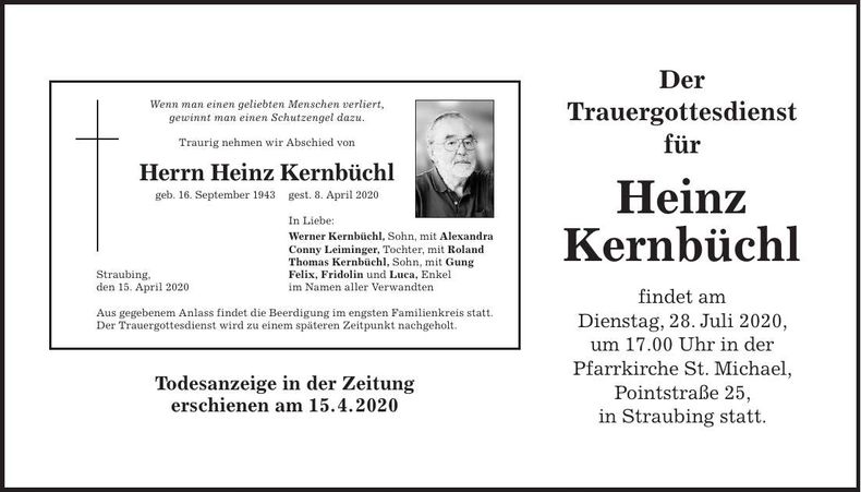 Traueranzeige Heinz Kernbüchl