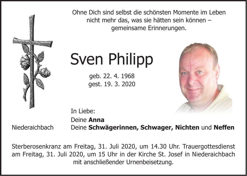 Traueranzeige Sven Philipp