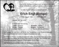 Traueranzeige Erich Engl