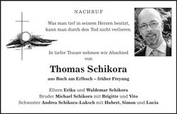 Traueranzeige Thomas Schikora