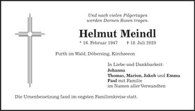 Traueranzeige Helmut Meindl