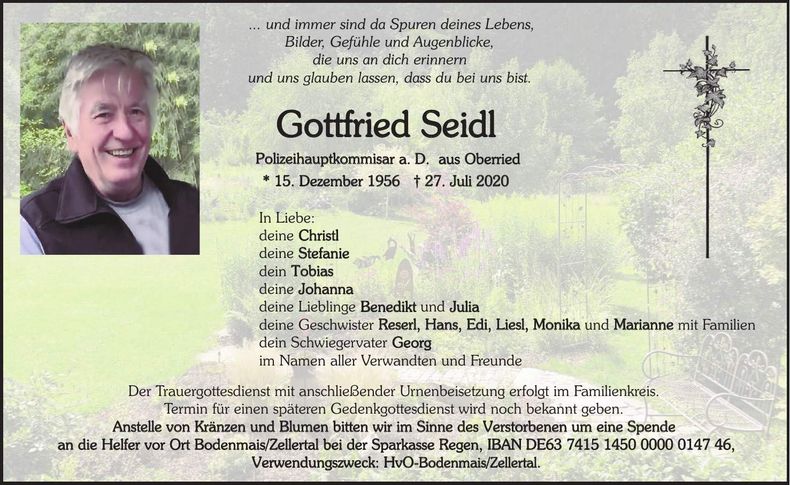 Traueranzeige Seidl Gottfried