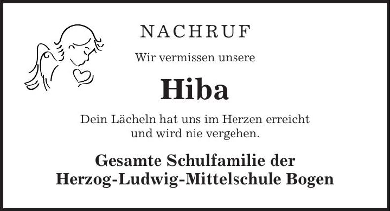 Traueranzeige Hiba Herzog Ludwig Mittelschule