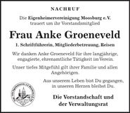 Traueranzeige Anke Groeneveld