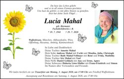 Traueranzeige Lucia Mahal