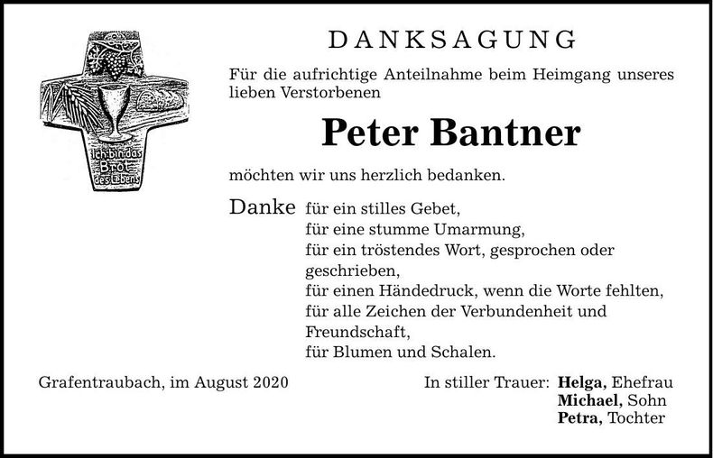 Traueranzeige Peter Bantner