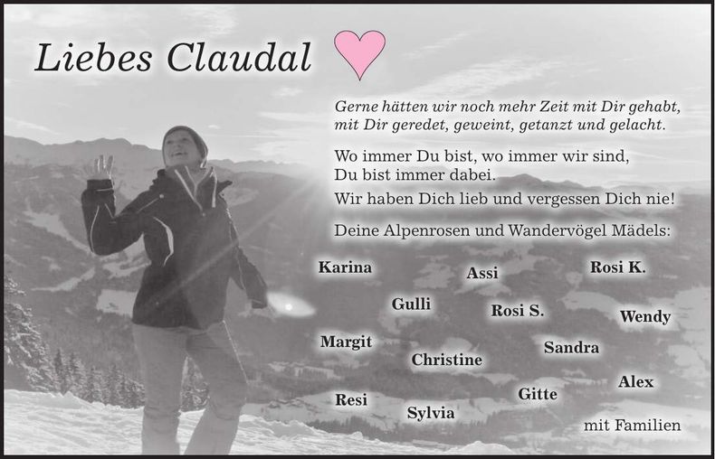 Traueranzeige Claudia Voigt