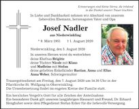 Traueranzeige Josef Nadler