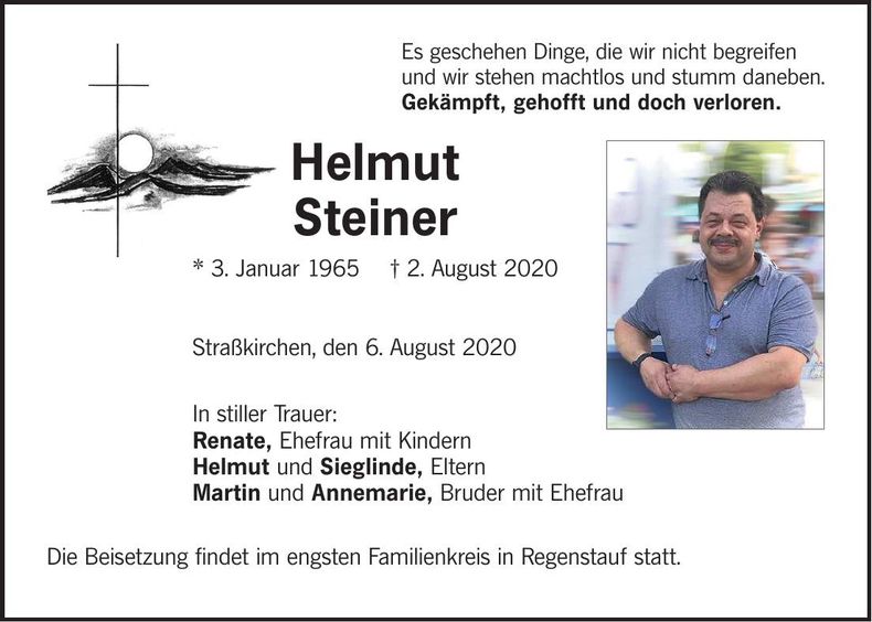 Traueranzeige Helmut Steiner