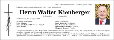 Traueranzeige Walter Kienberger