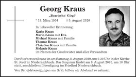 Traueranzeige Georg Kraus