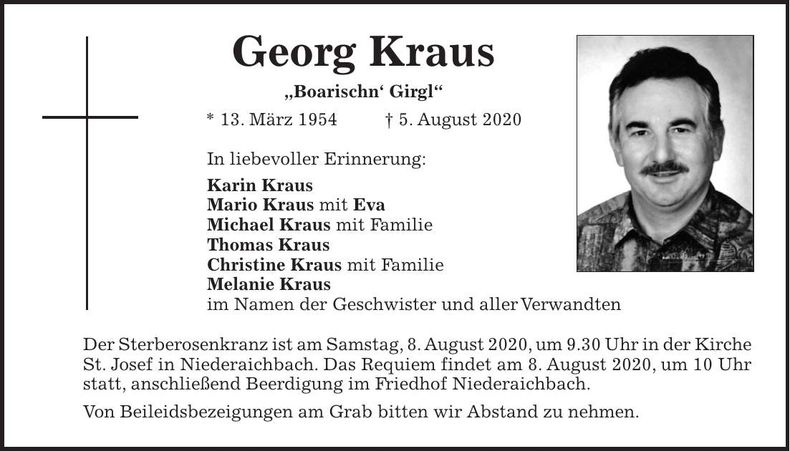 Traueranzeige Georg Kraus