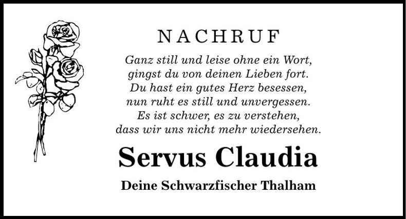 Traueranzeige Claudia Voigt