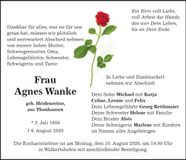Traueranzeige Agnes Wanke