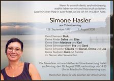 Traueranzeige Simone Hasler