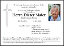 Traueranzeige Dieter Maier