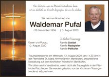 Traueranzeige Waldemar Pufal