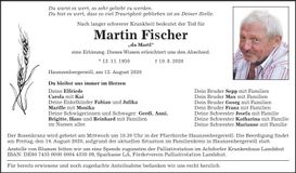 Traueranzeige Martin Fischer