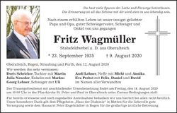 Traueranzeige Friedrich Wagmüller
