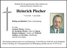 Traueranzeige Heinrich Plecher