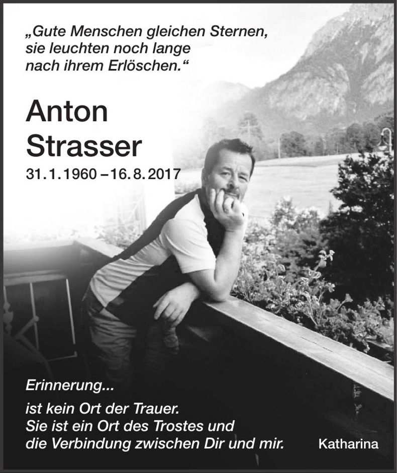 Traueranzeige Anton Strasser