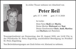 Traueranzeige Peter Reil