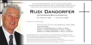 Traueranzeige Rudi Dandorfer