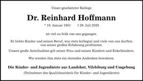 Traueranzeige Reinhard Hoffmann