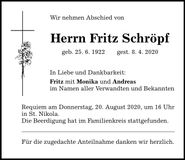 Traueranzeige Fritz Schröpf