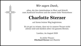 Traueranzeige Charlotte Sterzer