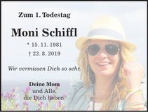 Traueranzeige Monika Schiffl