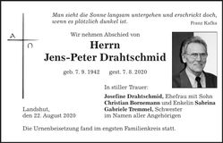 Traueranzeige Jens-Peter Drahtschmid